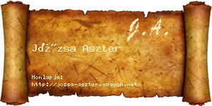 Józsa Aszter névjegykártya